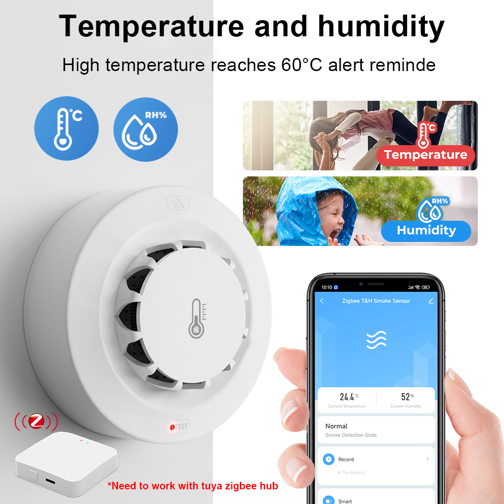 Tuya Zigbee BT Rookmelder met  - Smoke Detector Interconnected recensie en prijs